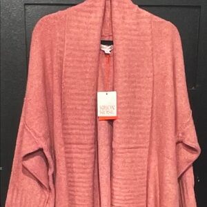 Knox Rose Women's Pink Open-Front Cardigan
